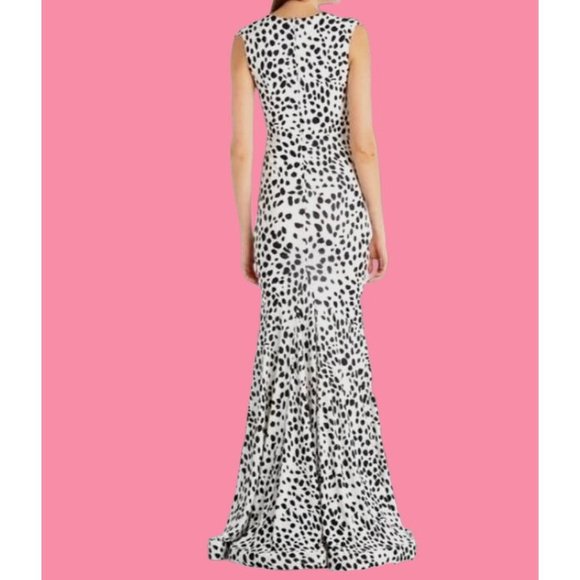 Issue New York Animal Print V-Neck Sleeveless Gown Black White Size XS NWT - Picture 2 of 2